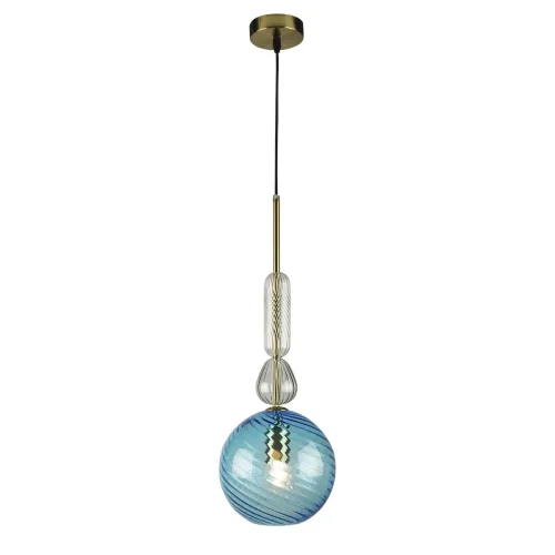 Светильник подвесной Candy 10037A LOFT IT голубой 1 лампа, основание золотое в стиле современный арт-деко выдувное фото 3